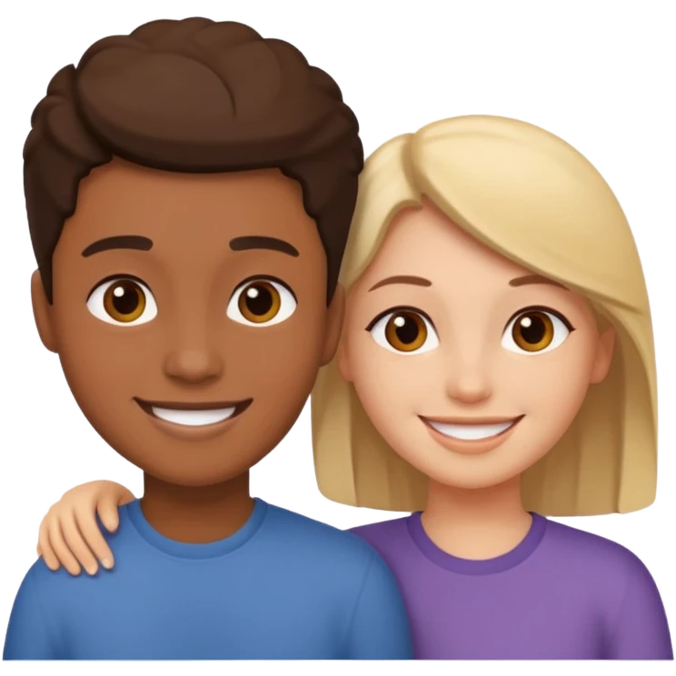 two friends smiling together emoji