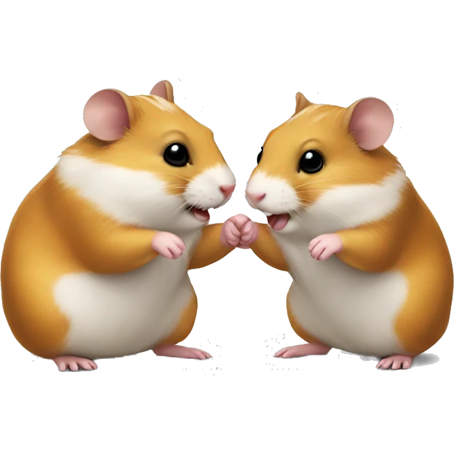 two hamsters giving handshake  emoji