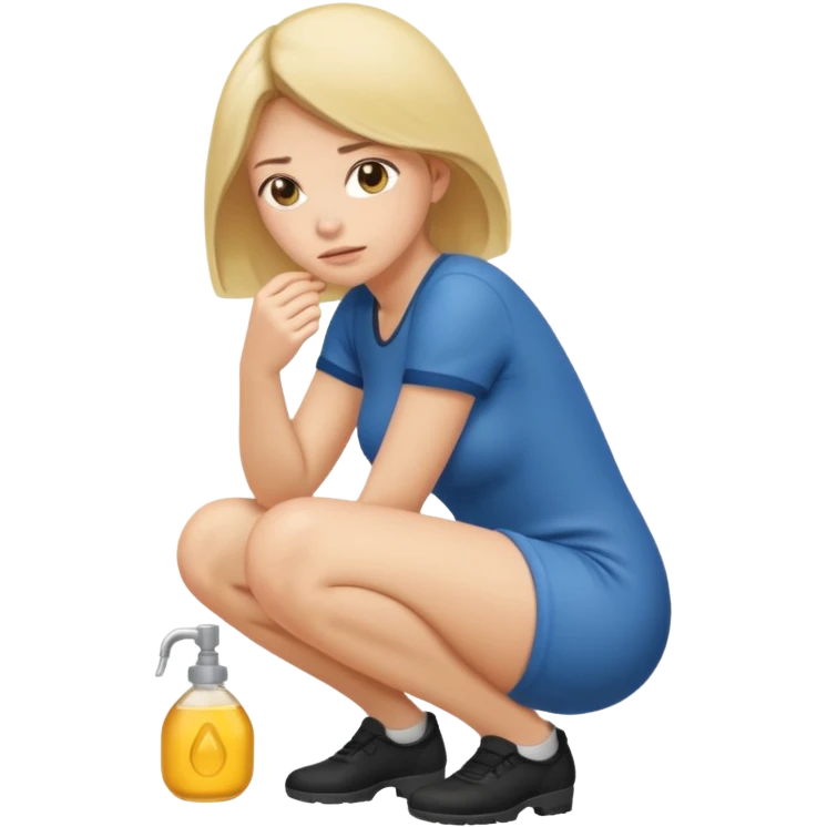 Woman squatting and pissing emoji