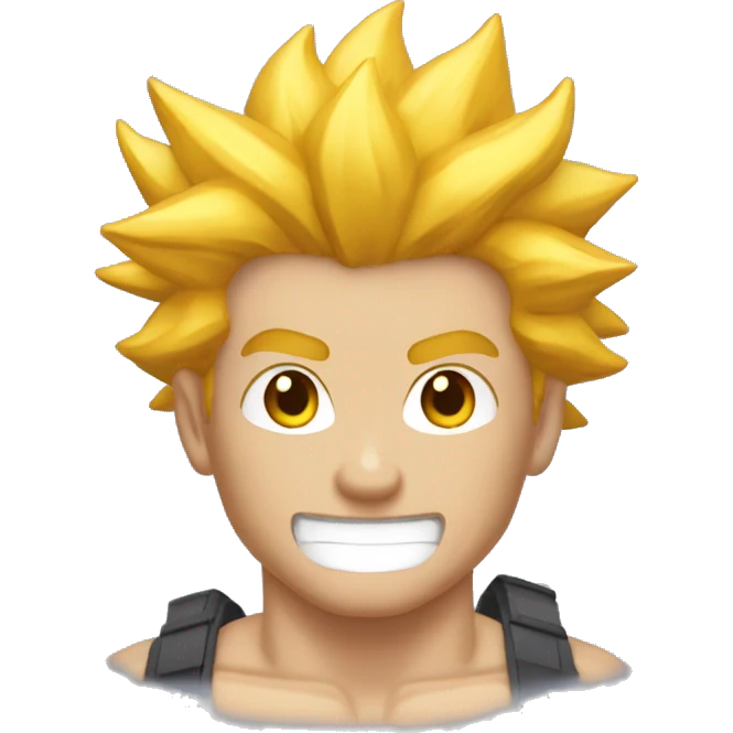 Gas muscler avec les cheveux bleus en super sayen  emoji