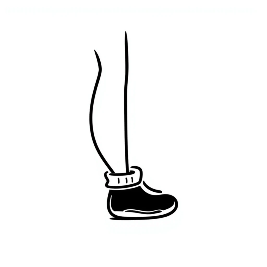 Simple hand-drawn leg and foot sketch emoji