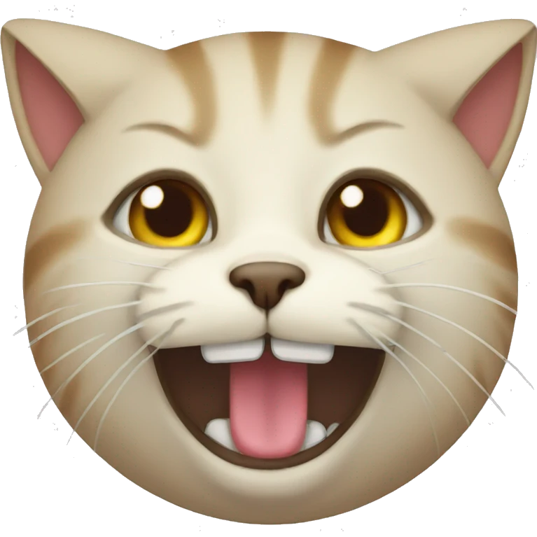 a cat with a stupid face emoji