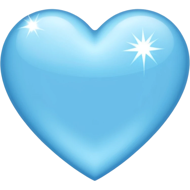 light sky blue heart with blingbling effect emoji