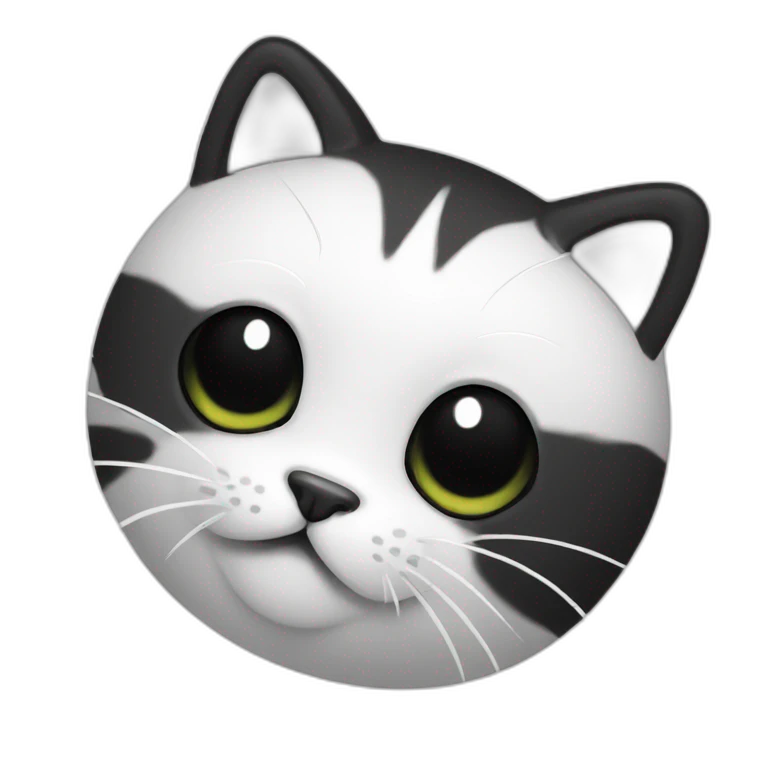 Chat blanc et noir emoji