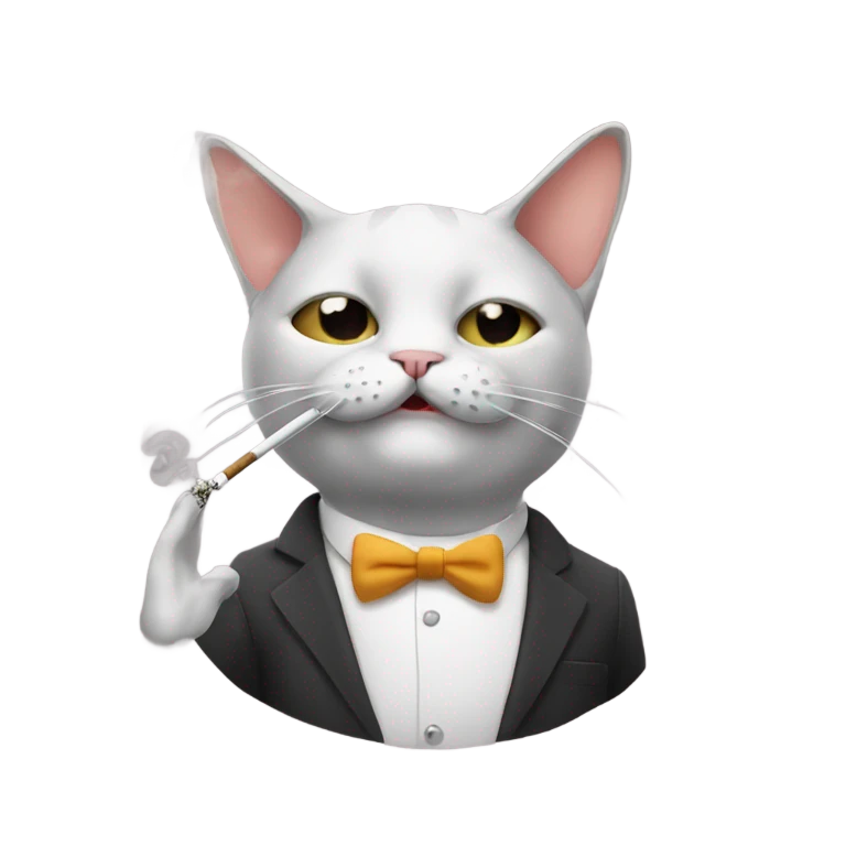 Cat smoking emoji