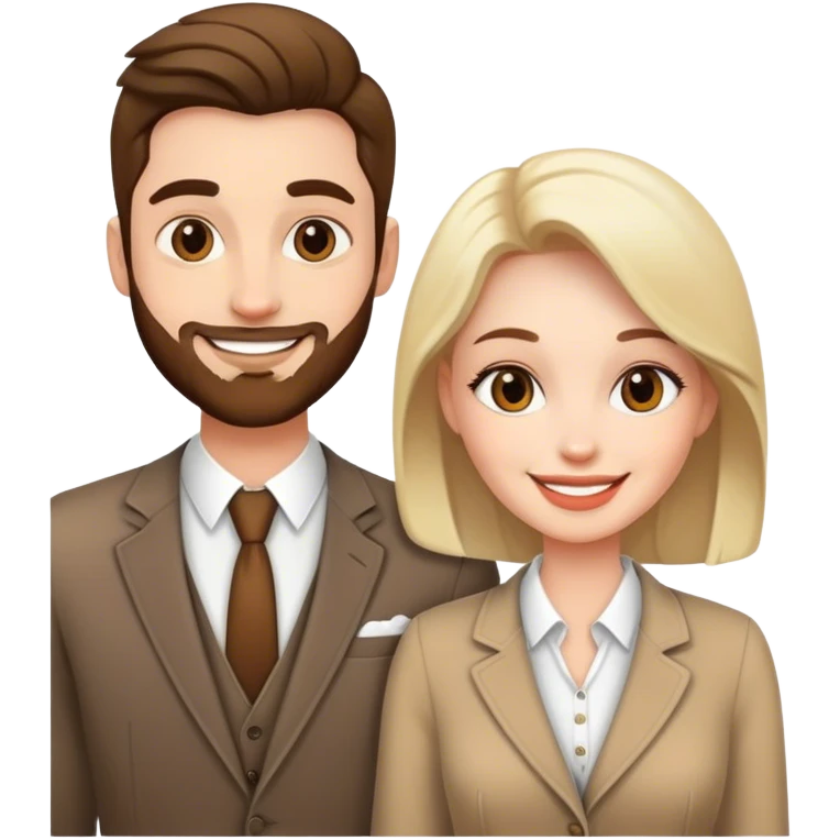 smiling couple in stylish outfits emoji