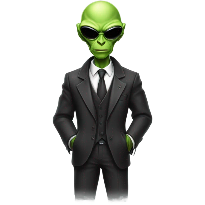 alien gangster full, front and back view emoji