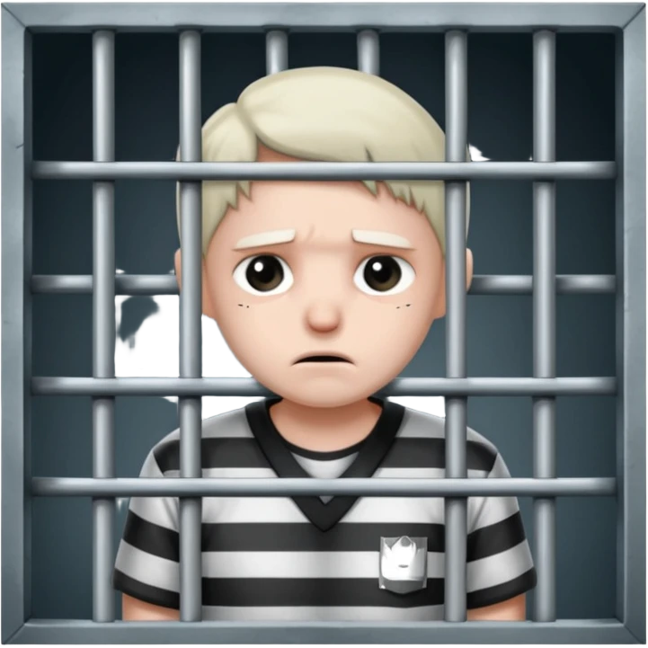 criminal in jail behind bars the bars should be in front of the person emoji