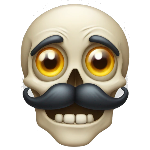 Skull With Eyeballs and moustache emoji