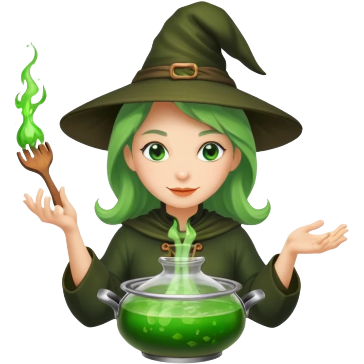 green witch cooking potion emoji