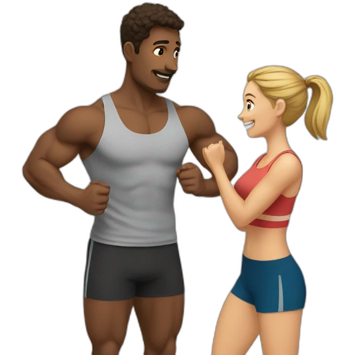couple training together emoji