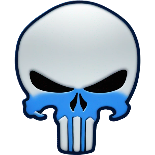 logo of the punisher colored in blue emoji