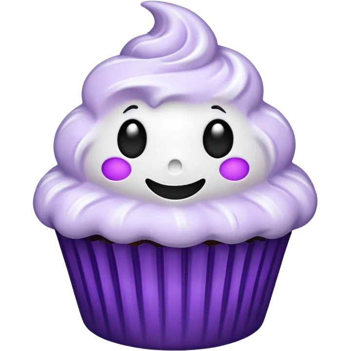 cupcake fantasma roxo e branco emoji