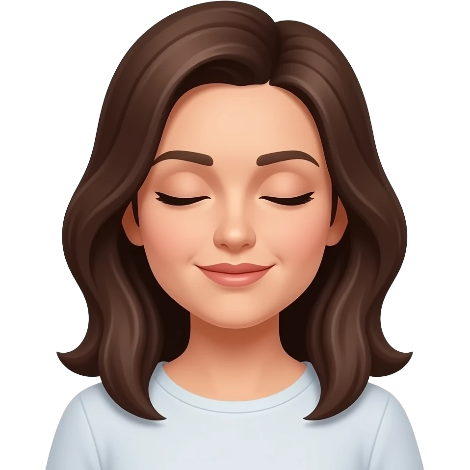 kapalı,35 yaş,kumral,kahverengi gözlü bir kadın çiz emoji