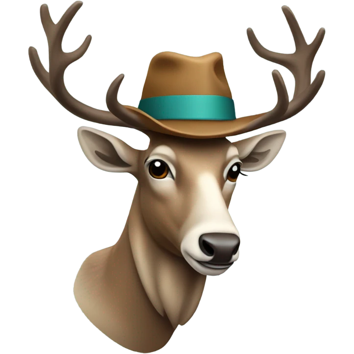 Caribou wearing a hat emoji