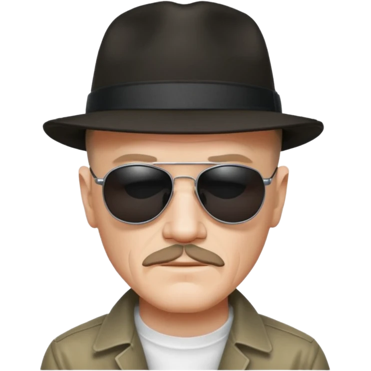 Hizenberg in hat and black sunglasses  emoji