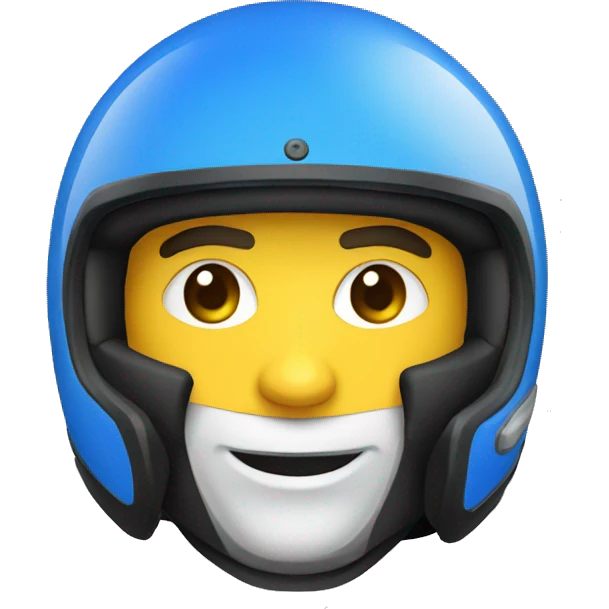 Capacete de moto com a cor azul emoji