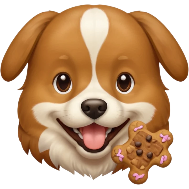 dog eating dog treat emoji