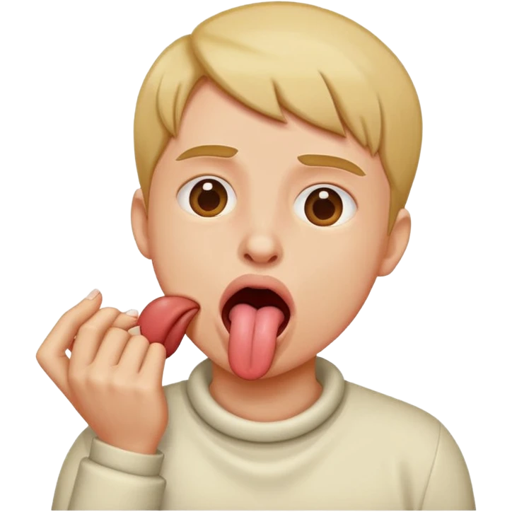 person choking them self with tongue out funny emoji