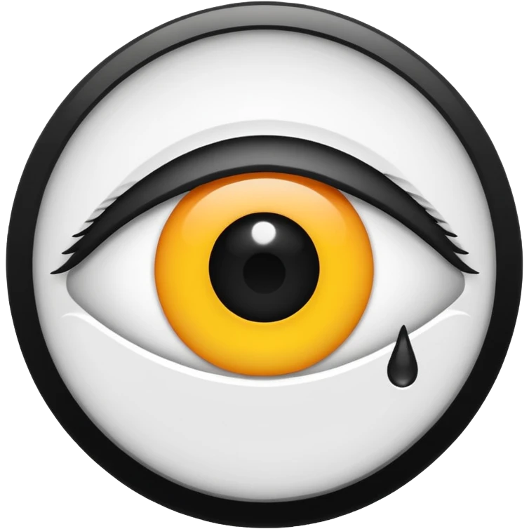 iOS emoji, minimal eye symbol, circle with dot, flat emoji