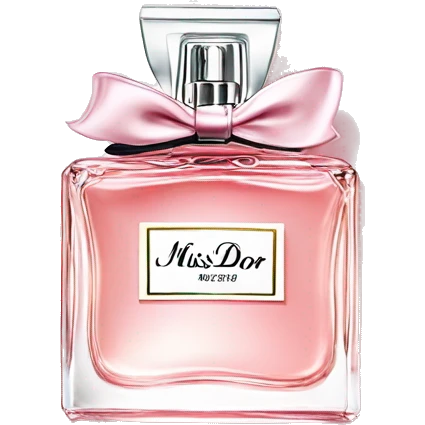 Light pink Miss Dior perfume with bow emoji