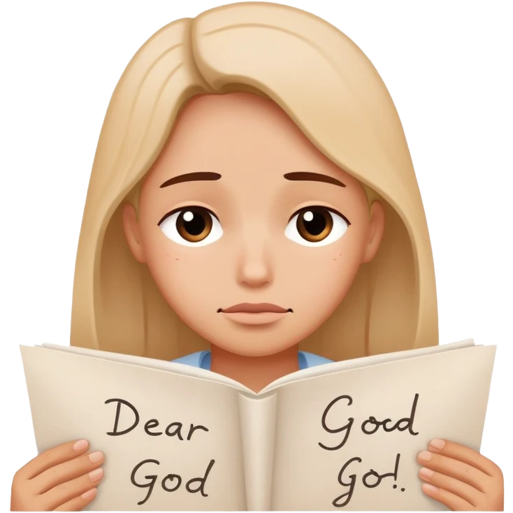 Person writing "Dear God" on paper with hopeful tearful expression emoji