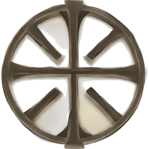 circle with triple tau cross inside emoji