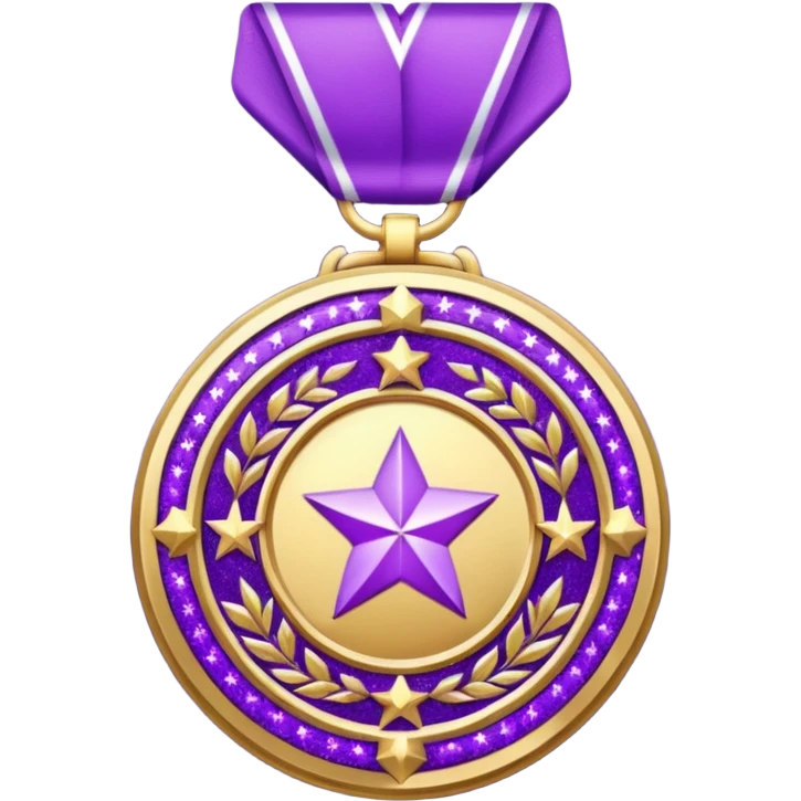 Purple Glitter military medal emoji