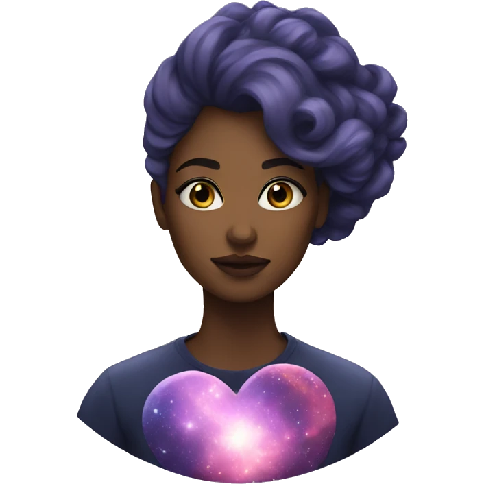 A woman with a galaxy heart emoji