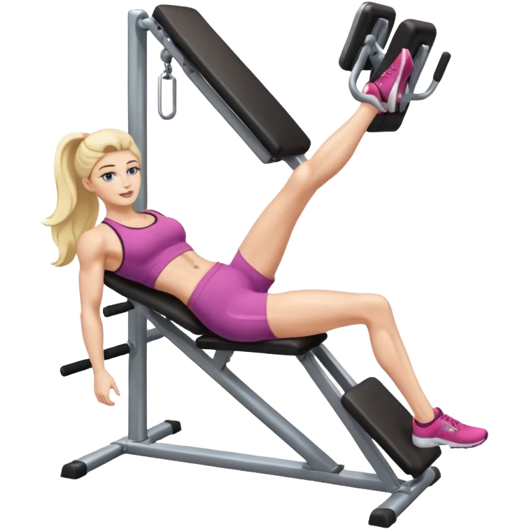 female doing leg extension machine emoji