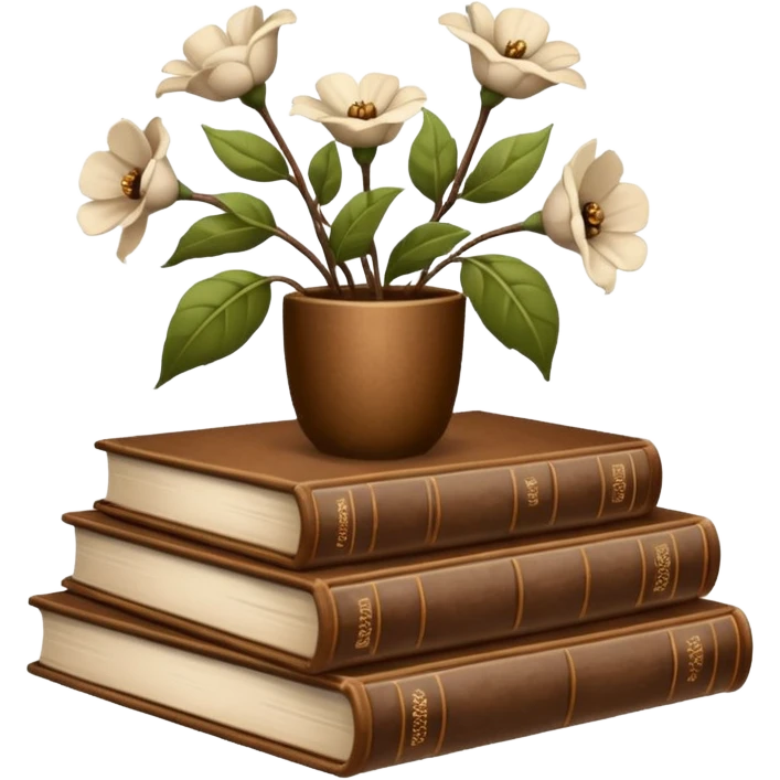 Kahve çiçek kitap emoji