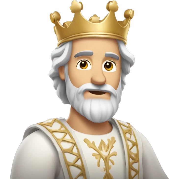 Handsome white bearded king in love emoji