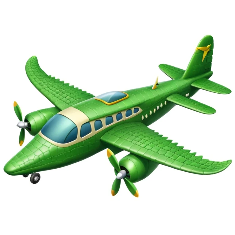 Hace una emoji de un cocodrilo que sea un avion emoji