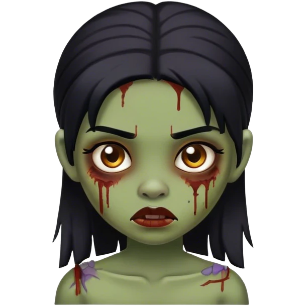 girl Zumbi with black hair emoji
