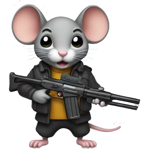 Mouse with a gun emoji