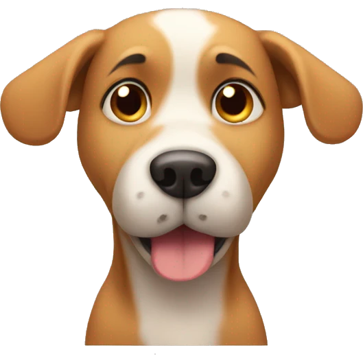 Shy dog emoji