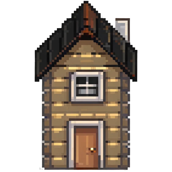 tiny simple house building icon, bright vibrant colors, cheerful, minimal details, small size emoji