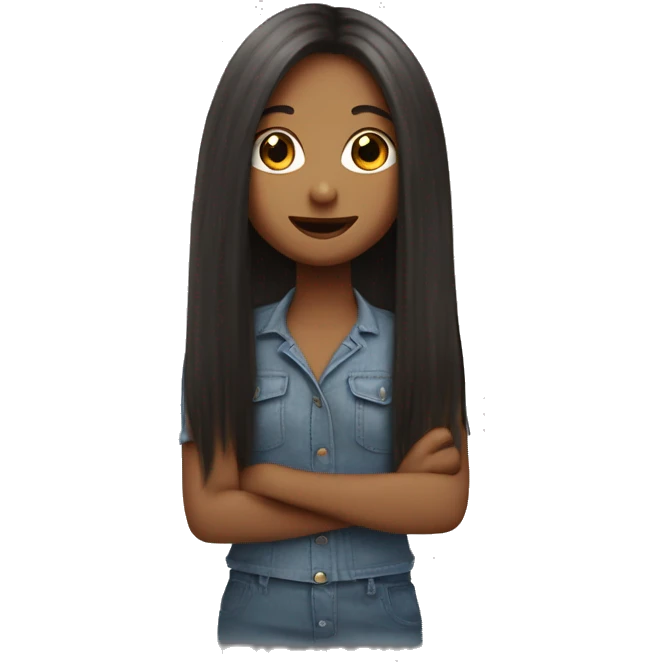 Girl with very, very long hair ￼ emoji