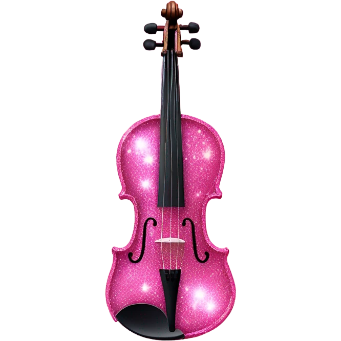 Pink glitter violin  emoji