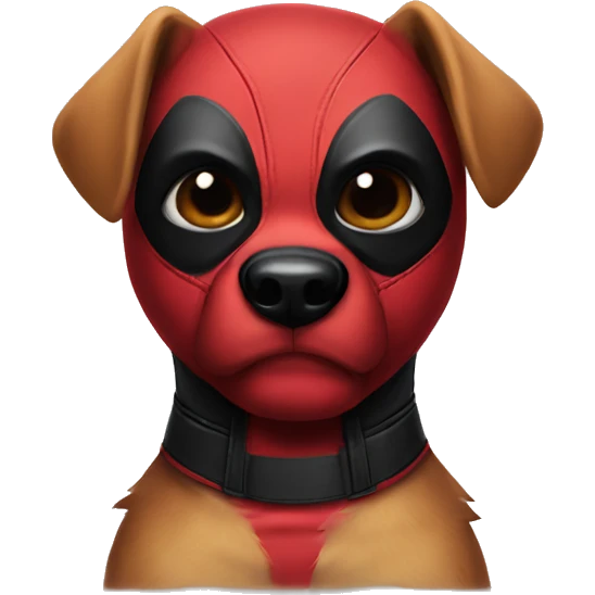  Deadpool dog face with a mask emoji