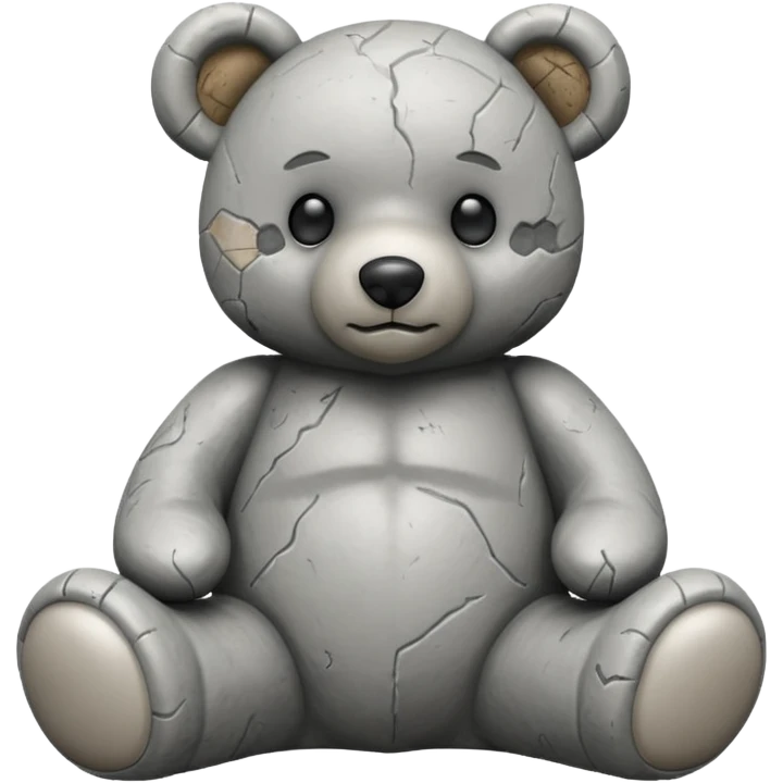 statue of teddy bear in grey color  emoji