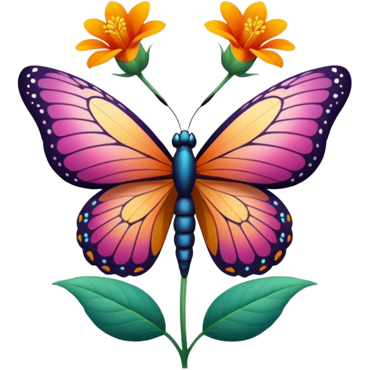 Mariposa en una flor emoji