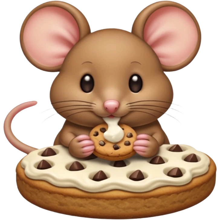 brown mouse eating cookie emoji