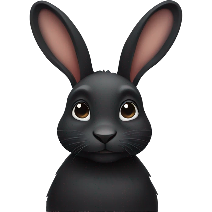 Black rabbit with lowered ears emoji
