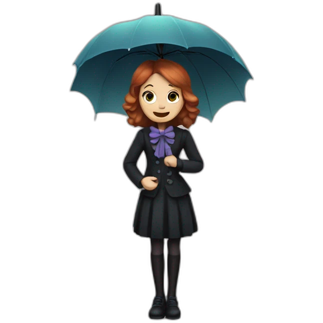 Umbrella girl haunted mansion emoji