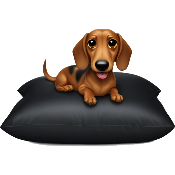 Wiener dog sucking on a black pillow emoji