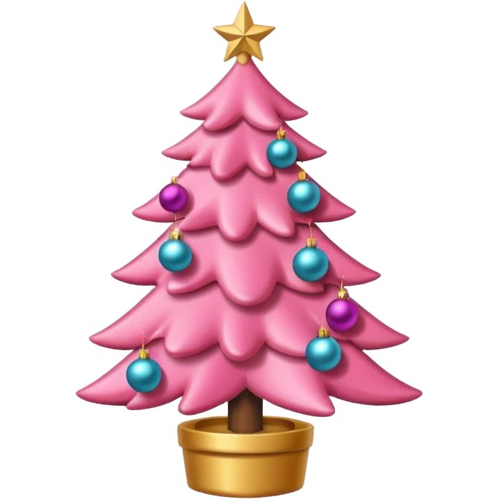 Cute pink christmas tree emoji