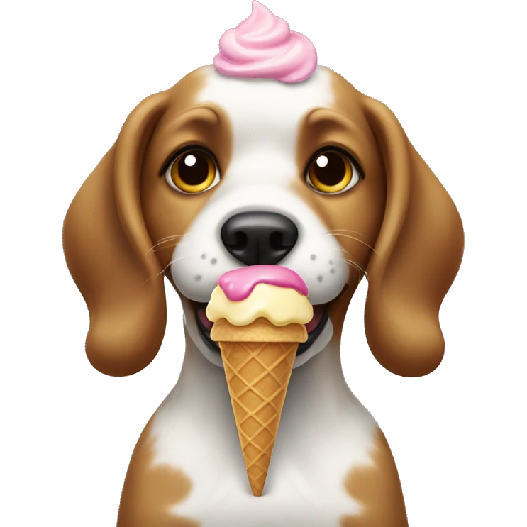 Dog eat ice cream emoji