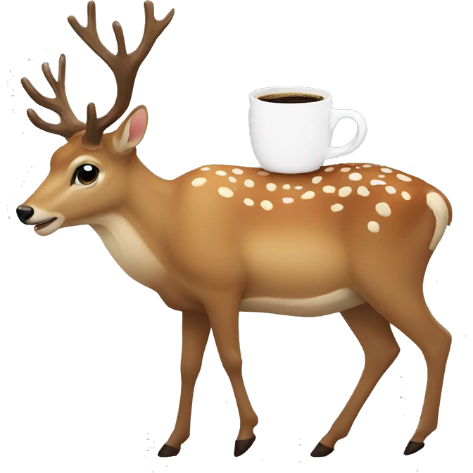 Deer drinking coffee emoji