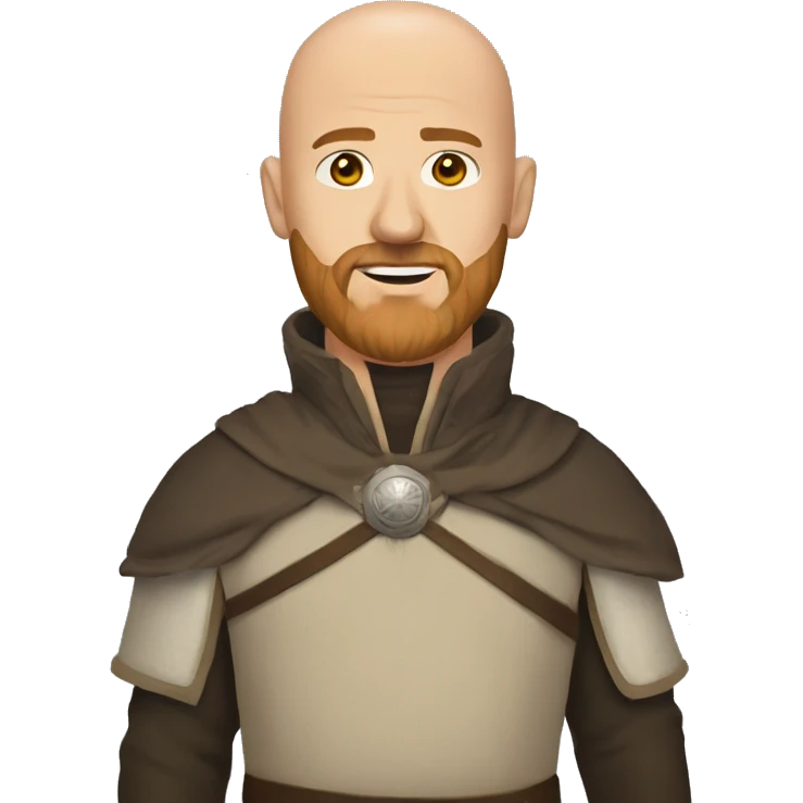 Bald man with  light brown beard in game of thrones outfit  emoji